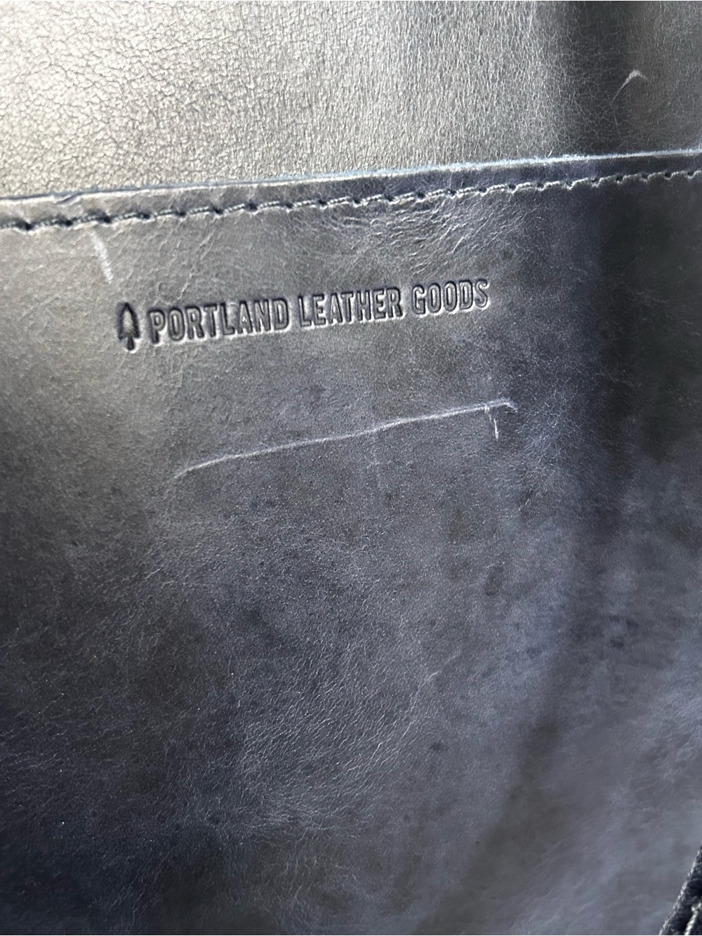 Portland Leather Goods Cowboy Blue Leather Tote - Picture 5 of 5